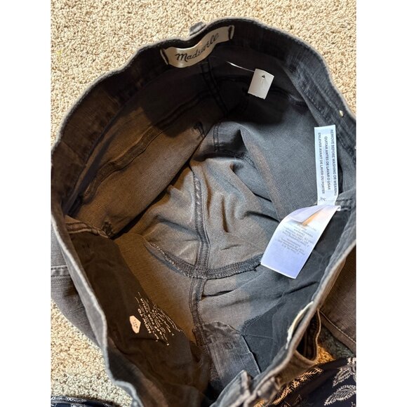 NEW Madewell Stovepipe High-Rise Fray Distressed Ankle Fade Black Stretch Jeans - Picture 12 of 14